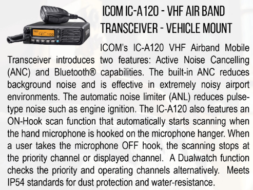 ICOM IC-A120 - VHF Air Band Transceiver - Vehicle Mount